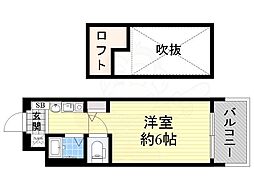 エステムコート大阪・中之島南 ワンルームの間取図画像