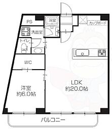 コーポ中津 1LDKの間取図画像