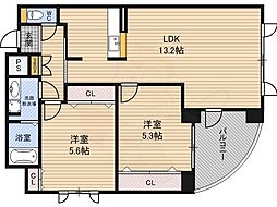 ラ・ポルト福島 2LDKの間取図画像