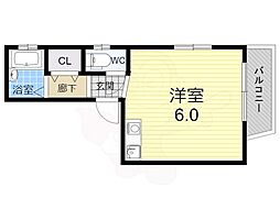 グランサンアイ ワンルームの間取図画像