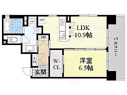 リーガル四ツ橋2 1LDKの間取図画像