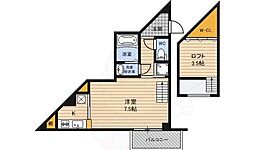 studioapt.ウッドハウス 1SKの間取図画像