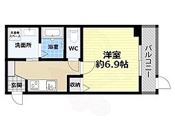 グランデュオM海老江 1Kの間取図画像