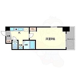 Maisondeレジデア西本町 1Kの間取図画像