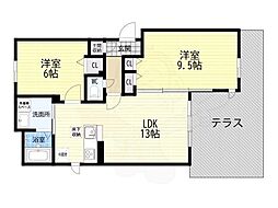 エスパスウルー 2LDKの間取図画像
