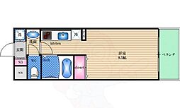 レジュールアッシュ天神橋 ワンルームの間取図画像