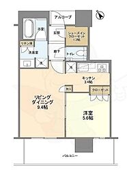ザ・パークハウス中之島タワー 1LDKの間取図画像