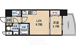 セレニテ福島シェルト 1LDKの間取図画像