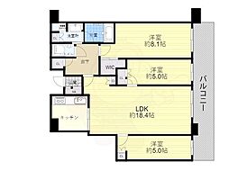 ザ・パークハウス中之島タワー 3LDKの間取図画像