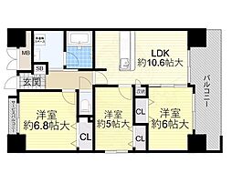 ベリー海老江 3LDKの間取図画像