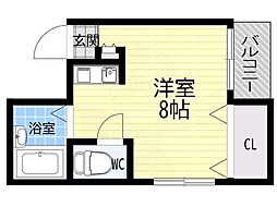 メディパーク ワンルームの間取図画像