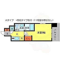 エスリード新梅田ノースポイント 1Kの間取図画像