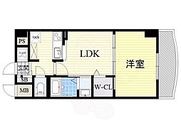 ノルデンタワー天神橋 1LDKの間取図画像