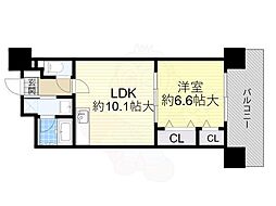ベリー海老江 1LDKの間取図画像
