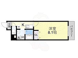みおつくし江戸堀 1Kの間取図画像