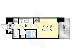 エスリードレジデンス大阪福島 1Kの間取図画像