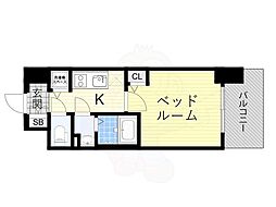 エスリードレジデンス大阪福島 1Kの間取図画像