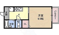 マンハイム 1Kの間取図画像