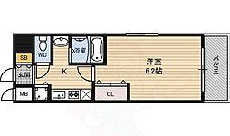 ジュネーゼ梅田北プラウディア 1Kの間取図画像