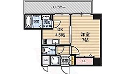 ソルレヴェンテ梅田 1DKの間取図画像