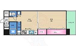 ラナップスクエア堺筋本町 1DKの間取図画像