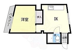 シャトー大淀 1DKの間取図画像