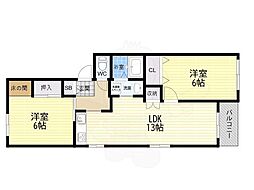 メゾン・ユタカ 2LDKの間取図画像