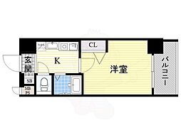 エスリード新梅田 1Kの間取図画像