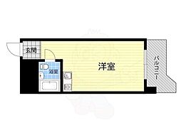 ローラン南森町 ワンルームの間取図画像