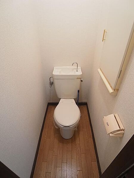 画像5:壁に埋め込まれた収納が地味に便利なトイレです。