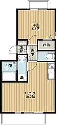 サン・タスク2 1LDKの間取図画像