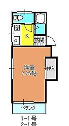 ハイツ93 1Kの間取図画像