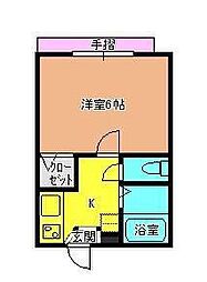 リトルハイツ 1Kの間取図画像