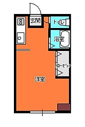 メープルハイツ 1Kの間取図画像