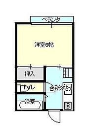 ハイツ宗像 1Kの間取図画像