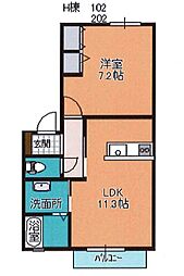 エクセレントH 1LDKの間取図画像