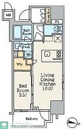 クレストコート池上 11階1LDKの間取り