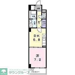 グランシルバ大森 2階1DKの間取り