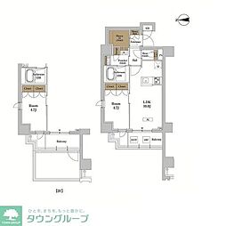 RJRプレシア蒲田 1LDKの間取図画像