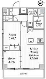 ウイングテラス大鳥居 2LDKの間取図画像
