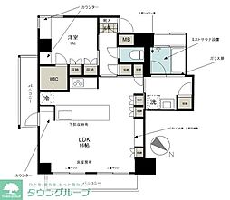クレッセント中目黒 1LDKの間取図画像