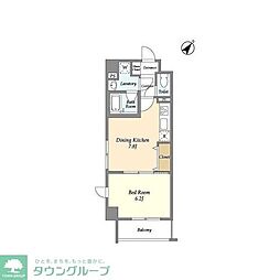 エスト・リュミエール 1DKの間取図画像