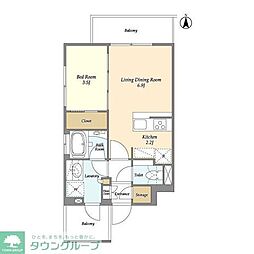 ラティエラ大森西 1LDKの間取図画像