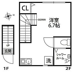 ビュー大岡山 ワンルームの間取図画像