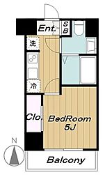 エスティメゾン戸越 1Kの間取図画像