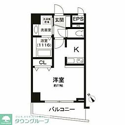 サンタグリュス・武蔵小山 ワンルームの間取図画像