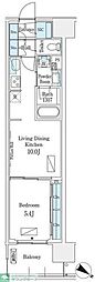 ロイヤルパークス有明 1LDKの間取図画像