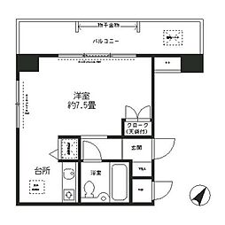 パーク・ノヴァ川崎 1Kの間取図画像