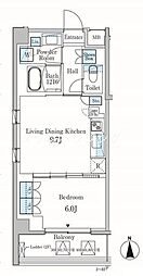 PARKAXIS蒲田 1LDKの間取図画像