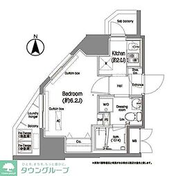 コンフォリア西蒲田 1Kの間取図画像